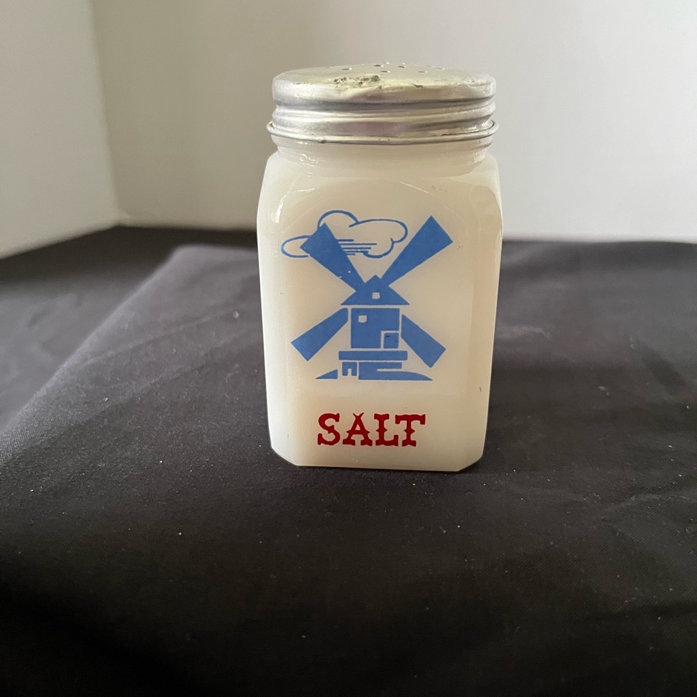 Vintage McKee Salt Shaker with Blue Windmill Design